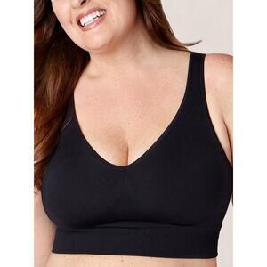 Curveez Women's Full Coverage 7 Wonders Bra Comfort Stretchy Size L Black NWT